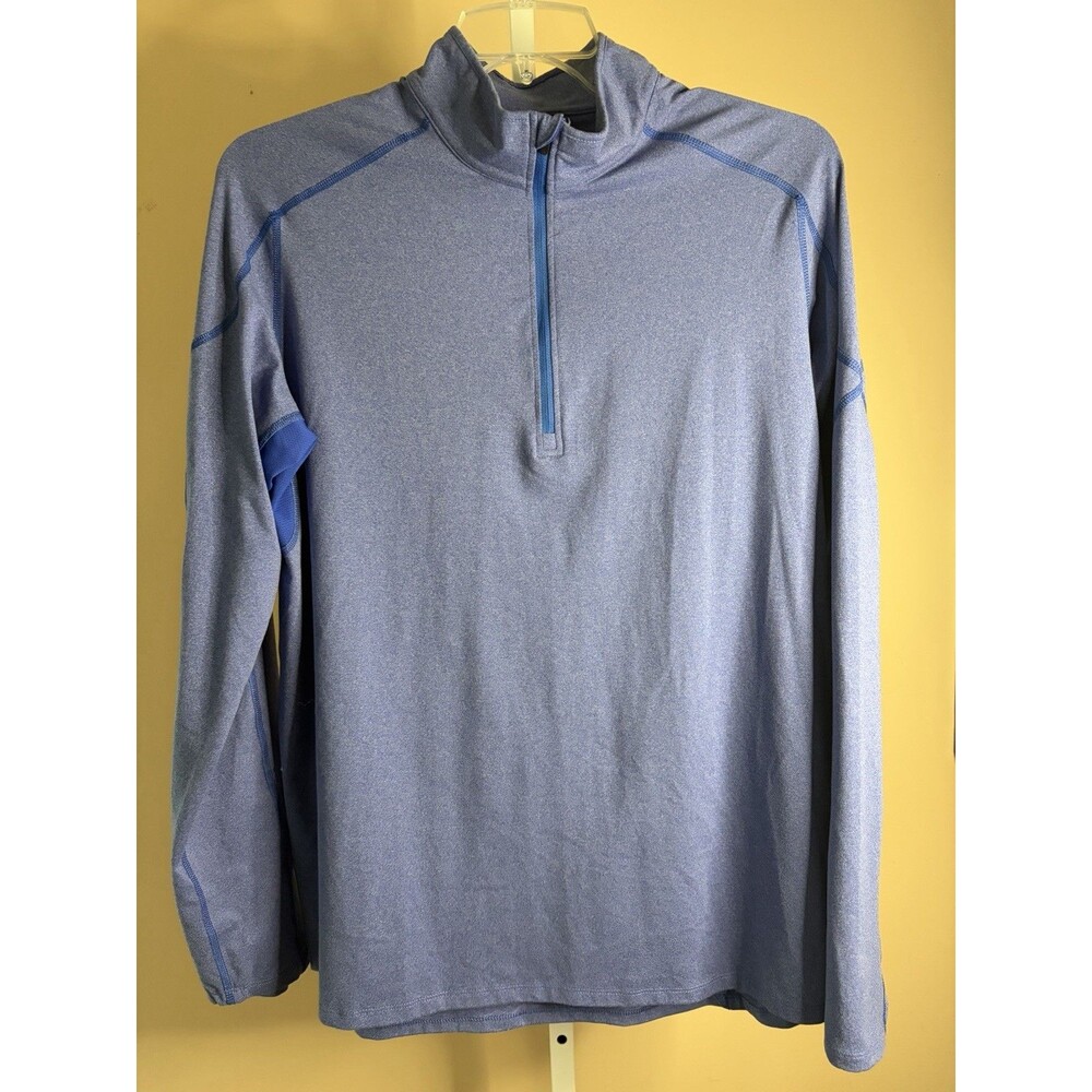 Womens Reva Wear 1/4 Zip Mock Neck Stretchy Athleticwear XL Blue Sporty